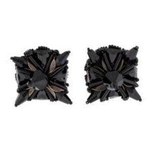 Prada Plexiglas clip earrings black